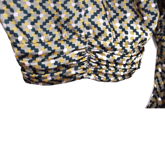 Zara NWT Geometric Satin Print Cropped Top Small - Picture 10 of 13